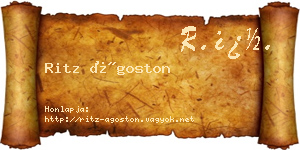 Ritz Ágoston névjegykártya